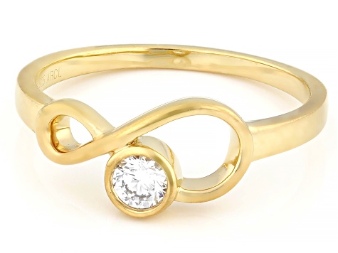 White Lab-Grown Diamond VS F-G 14K Yellow Gold Over Sterling Silver Ring 0.20ct
