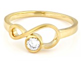 White Lab-Grown Diamond VS F-G 14K Yellow Gold Over Sterling Silver Ring 0.20ct