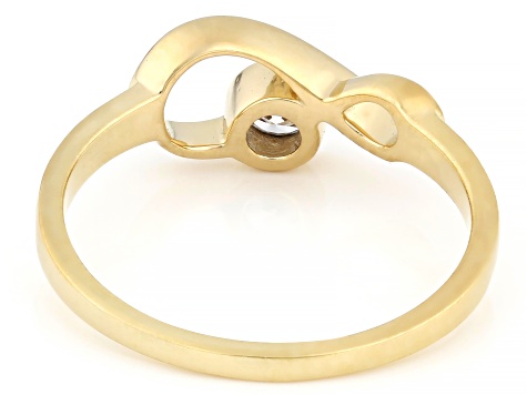 White Lab-Grown Diamond VS F-G 14K Yellow Gold Over Sterling Silver Ring 0.20ct