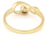 White Lab-Grown Diamond VS F-G 14K Yellow Gold Over Sterling Silver Ring 0.20ct