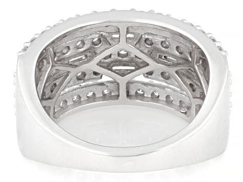 White Lab-Grown Diamond SI F-G Rhodium Over Sterling Silver Ring 1.55ctw