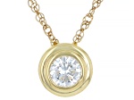 White Lab-Grown Diamond VS F-G 14K Yellow Gold Over Sterling Silver Solitaire Pendant W/Chain 0.25ct