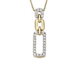 White Lab-Grown Diamond SI F-G 14K Yellow Gold Over Sterling Silver Dangle Pendant/Chain 0.50ctw