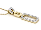 White Lab-Grown Diamond SI F-G 14K Yellow Gold Over Sterling Silver Dangle Pendant/Chain 0.50ctw