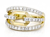 White Lab-Grown Diamond SI F-G 14K Yellow Gold Over Sterling Silver Ring 0.75ctw