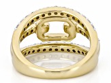 White Lab-Grown Diamond SI F-G 14K Yellow Gold Over Sterling Silver Ring 0.75ctw