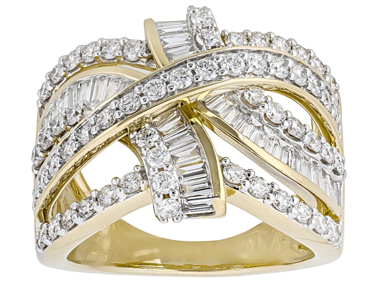 White Lab-Grown Diamond SI F-G 14K Yellow Gold Over Sterling Silver Ring 1.85ctw