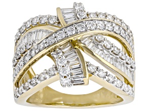 White Lab-Grown Diamond SI F-G 14K Yellow Gold Over Sterling Silver Ring 1.85ctw