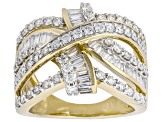 White Lab-Grown Diamond SI F-G 14K Yellow Gold Over Sterling Silver Ring 1.85ctw