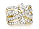 White Lab-Grown Diamond SI F-G 14K Yellow Gold Over Sterling Silver Ring 1.85ctw