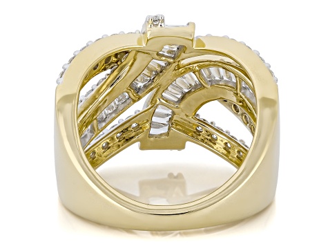 White Lab-Grown Diamond SI F-G 14K Yellow Gold Over Sterling Silver Ring 1.85ctw