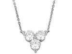 White Lab-Grown Diamond VS F-G Rhodium Over Sterling Silver Station Necklace 0.80ctw