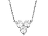 White Lab-Grown Diamond VS F-G Rhodium Over Sterling Silver Station Necklace 0.80ctw