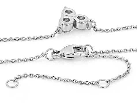 White Lab-Grown Diamond VS F-G Rhodium Over Sterling Silver Station Necklace 0.80ctw