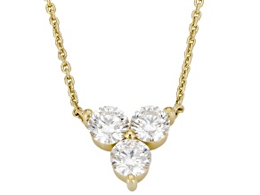 White Lab-Grown Diamond VS F-G 14K Yellow Gold Over Sterling Silver Station Necklace 0.80ctw