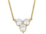 White Lab-Grown Diamond VS F-G 14K Yellow Gold Over Sterling Silver Station Necklace 0.80ctw