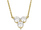 White Lab-Grown Diamond VS F-G 14K Yellow Gold Over Sterling Silver Station Necklace 0.80ctw