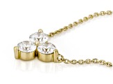 White Lab-Grown Diamond VS F-G 14K Yellow Gold Over Sterling Silver Station Necklace 0.80ctw