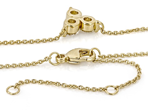 White Lab-Grown Diamond VS F-G 14K Yellow Gold Over Sterling Silver Station Necklace 0.80ctw