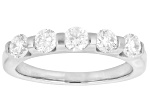 White Lab-Grown Diamond SI F-G Rhodium Over Sterling Silver Band Ring 0.90ctw