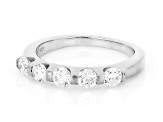 White Lab-Grown Diamond SI F-G Rhodium Over Sterling Silver Band Ring 0.90ctw
