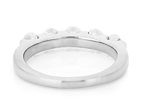 White Lab-Grown Diamond SI F-G Rhodium Over Sterling Silver Band Ring 0.90ctw