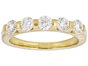 White Lab-Grown Diamond SI F-G 14K Yellow Gold Over Sterling Silver Band Ring 0.90ctw