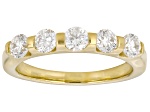 White Lab-Grown Diamond SI F-G 14K Yellow Gold Over Sterling Silver Band Ring 0.90ctw