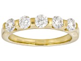 White Lab-Grown Diamond SI F-G 14K Yellow Gold Over Sterling Silver Band Ring 0.90ctw