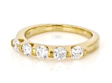 White Lab-Grown Diamond SI F-G 14K Yellow Gold Over Sterling Silver Band Ring 0.90ctw