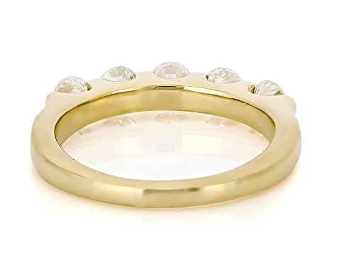 White Lab-Grown Diamond SI F-G 14K Yellow Gold Over Sterling Silver Band Ring 0.90ctw