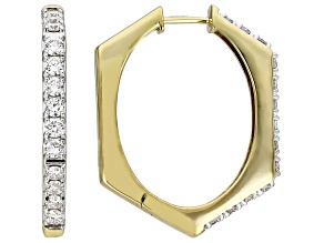 White Lab-Grown Diamond SI F-G 14K Yellow Gold Over Sterling Silver Hoop Earrings 2.00ctw