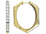White Lab-Grown Diamond SI F-G 14K Yellow Gold Over Sterling Silver Hoop Earrings 2.00ctw