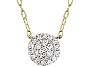 White Lab-Grown Diamond F-G SI 14K Yellow Gold Over Sterling Silver Station Necklace 0.50ctw