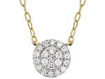 White Lab-Grown Diamond F-G SI 14K Yellow Gold Over Sterling Silver Station Necklace 0.50ctw