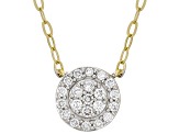 White Lab-Grown Diamond F-G SI 14K Yellow Gold Over Sterling Silver Station Necklace 0.50ctw