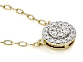 White Lab-Grown Diamond F-G SI 14K Yellow Gold Over Sterling Silver Station Necklace 0.50ctw