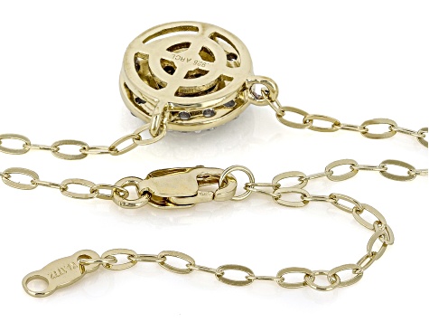 White Lab-Grown Diamond F-G SI 14K Yellow Gold Over Sterling Silver Station Necklace 0.50ctw