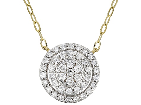 White Lab-Grown Diamond SI F-G 14K Yellow Gold Over Sterling Silver Station Necklace 1.00ctw