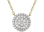 White Lab-Grown Diamond SI F-G 14K Yellow Gold Over Sterling Silver Station Necklace 1.00ctw