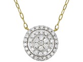 White Lab-Grown Diamond SI F-G 14K Yellow Gold Over Sterling Silver Station Necklace 1.00ctw