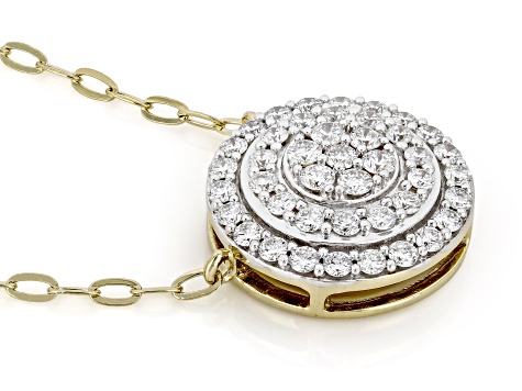 White Lab-Grown Diamond SI F-G 14K Yellow Gold Over Sterling Silver Station Necklace 1.00ctw