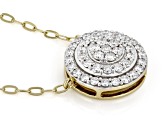 White Lab-Grown Diamond SI F-G 14K Yellow Gold Over Sterling Silver Station Necklace 1.00ctw