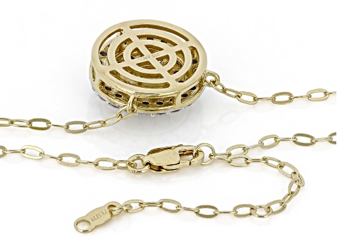 White Lab-Grown Diamond SI F-G 14K Yellow Gold Over Sterling Silver Station Necklace 1.00ctw