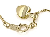 White Lab-Grown Diamond VS F-G 14K Yellow Gold Over Silver Solitaire Heart Pendant With Chain 0.20ct