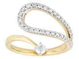White Lab-Grown Diamond SI F-G 14K Yellow Gold Over Sterling Silver Ring 0.50ctw
