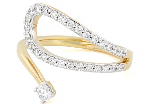White Lab-Grown Diamond SI F-G 14K Yellow Gold Over Sterling Silver Ring 0.50ctw