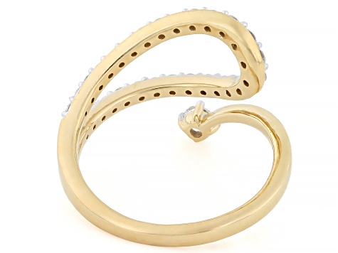 White Lab-Grown Diamond SI F-G 14K Yellow Gold Over Sterling Silver Ring 0.50ctw