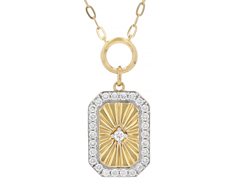 White Lab-Grown Diamond SI F-G 14K Yellow Gold Over Sterling Silver Station Necklace 0.50ctw