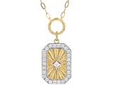 White Lab-Grown Diamond SI F-G 14K Yellow Gold Over Sterling Silver Station Necklace 0.50ctw